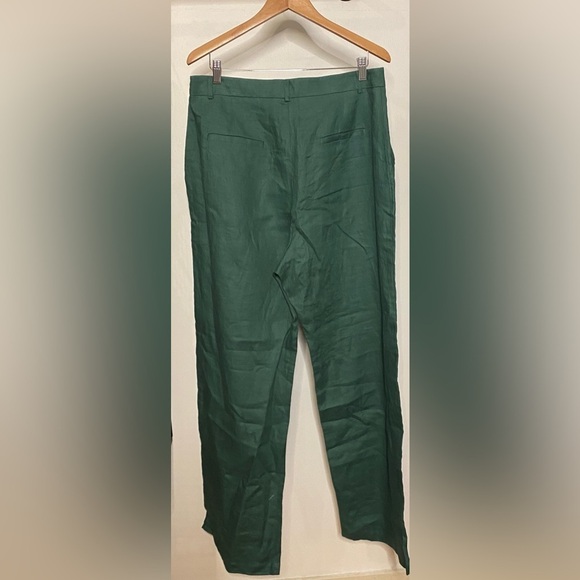 Reformation Green Vesta Pleated Linen Pants - Picture 7 of 7